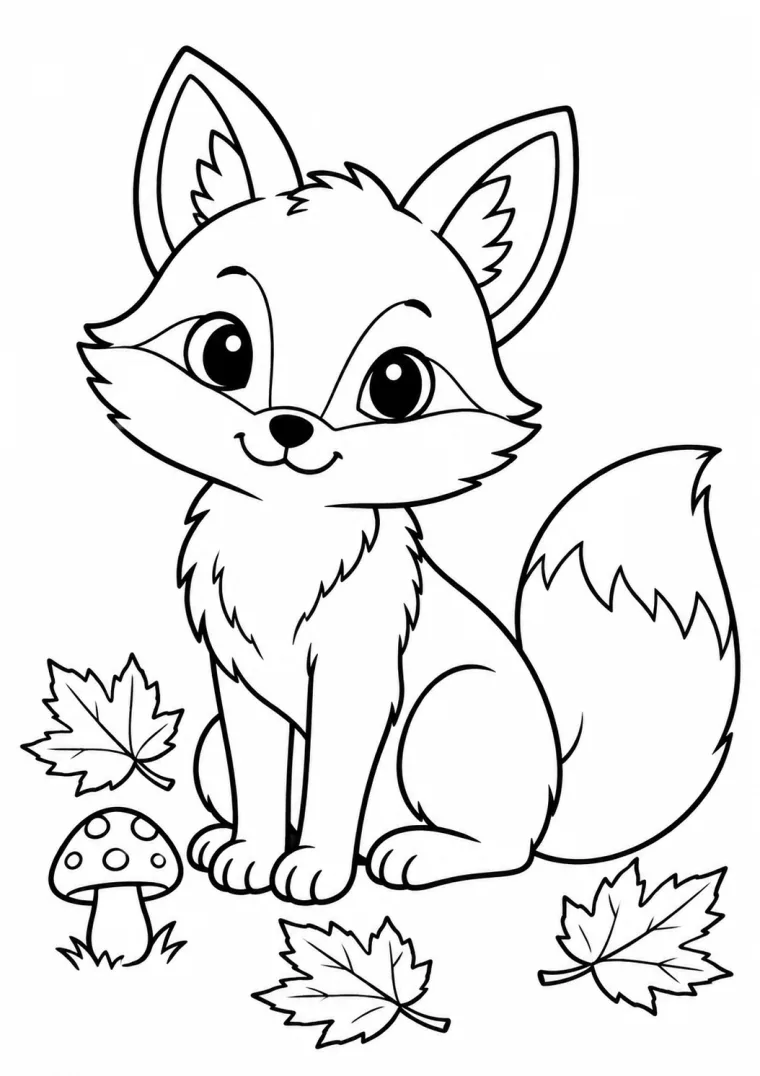 Fuchs im Herbstlaub