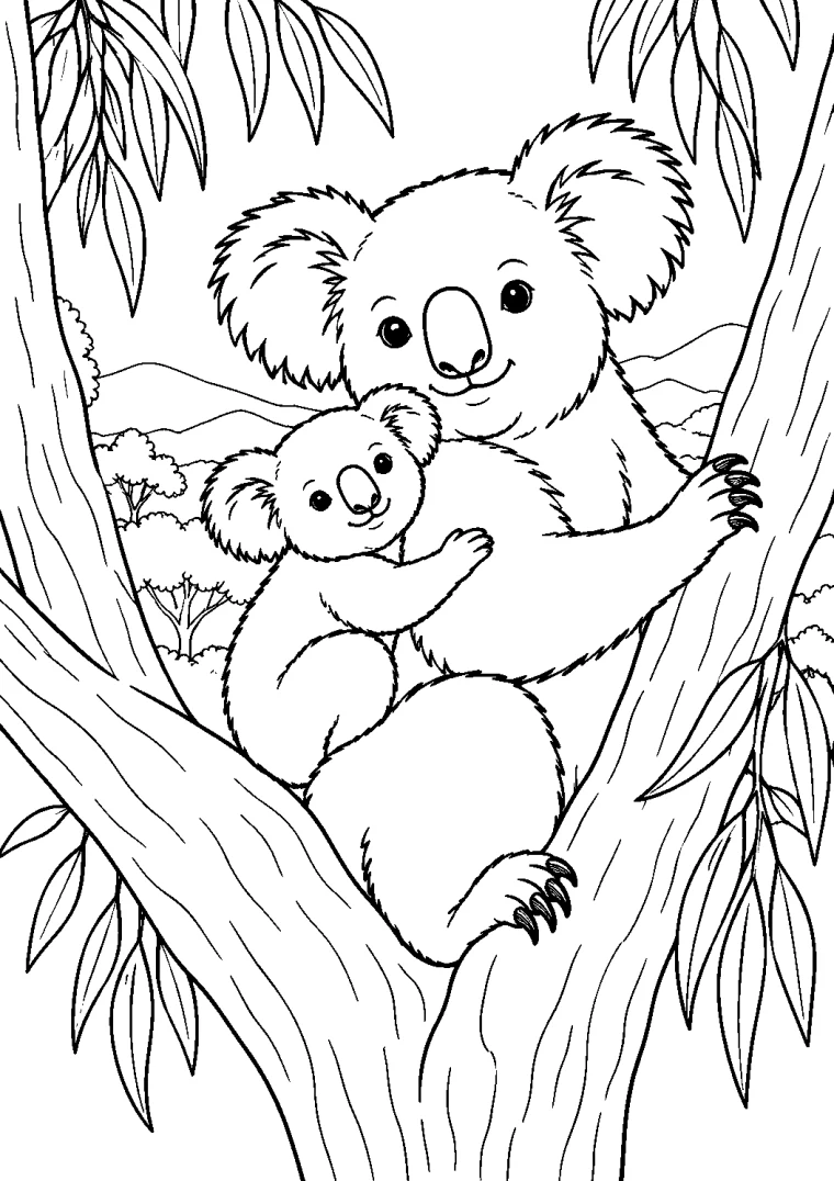 Koala mit Jungtier