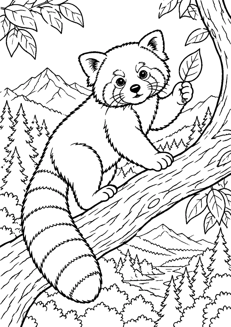 Roter Panda auf einem Ast