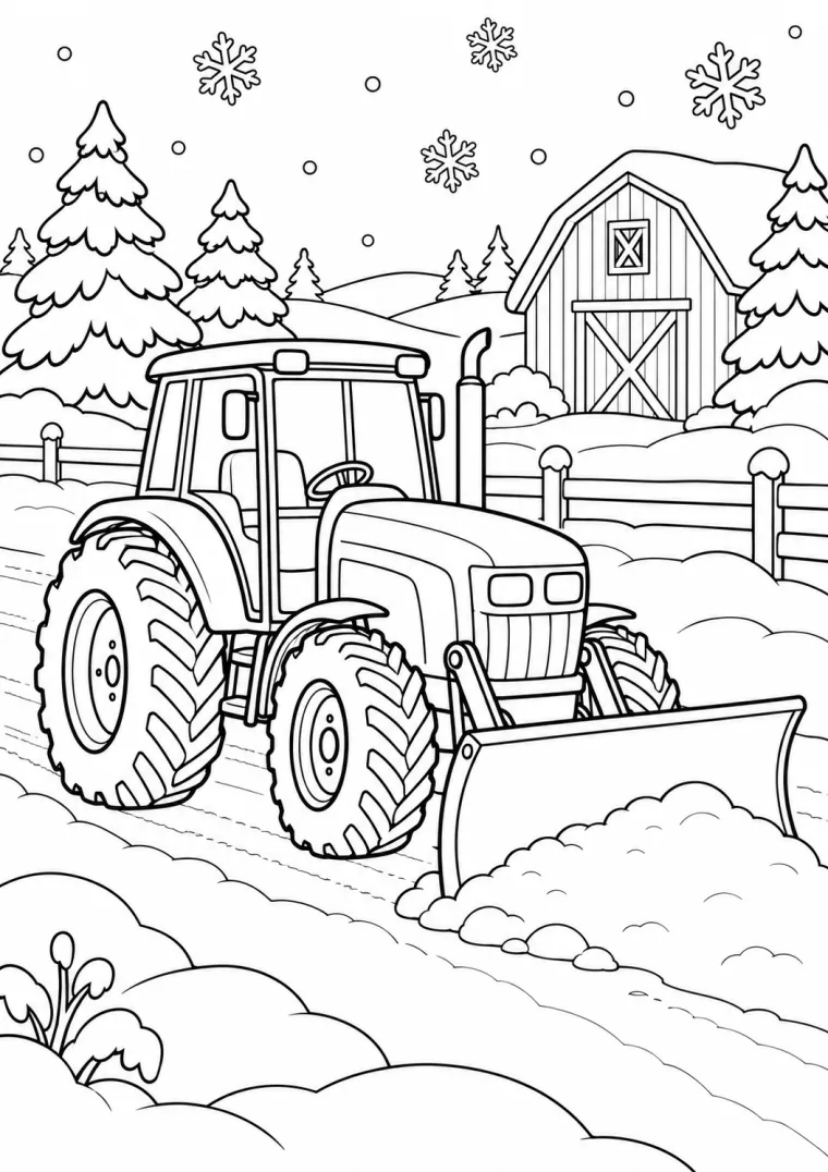 Traktor im Schnee