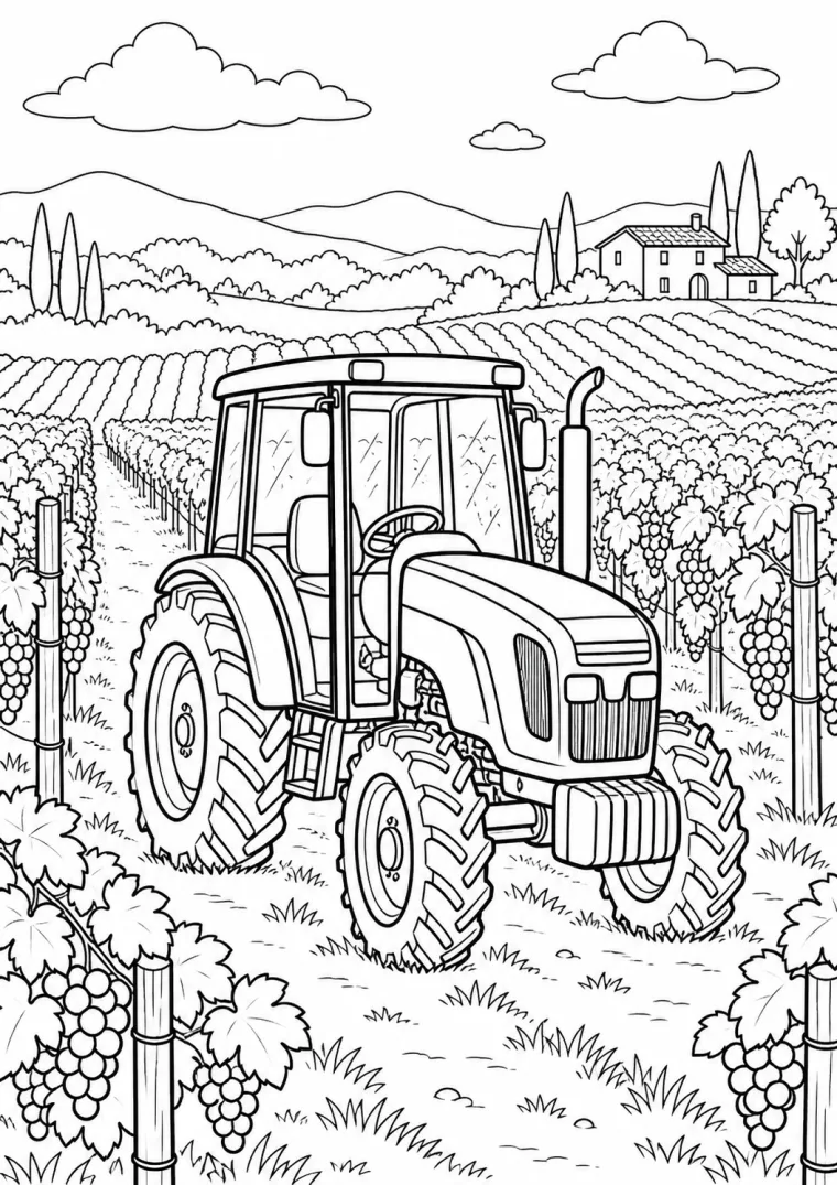 Traktor im Weinberg