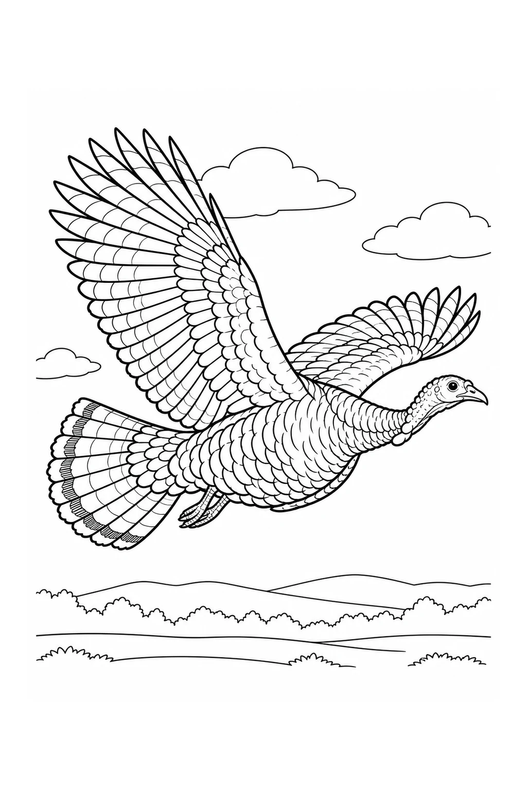 Fliegender wilder Truthahn