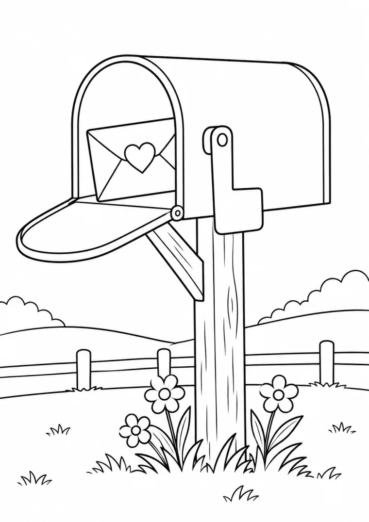 Briefkasten mit Herzumschlag