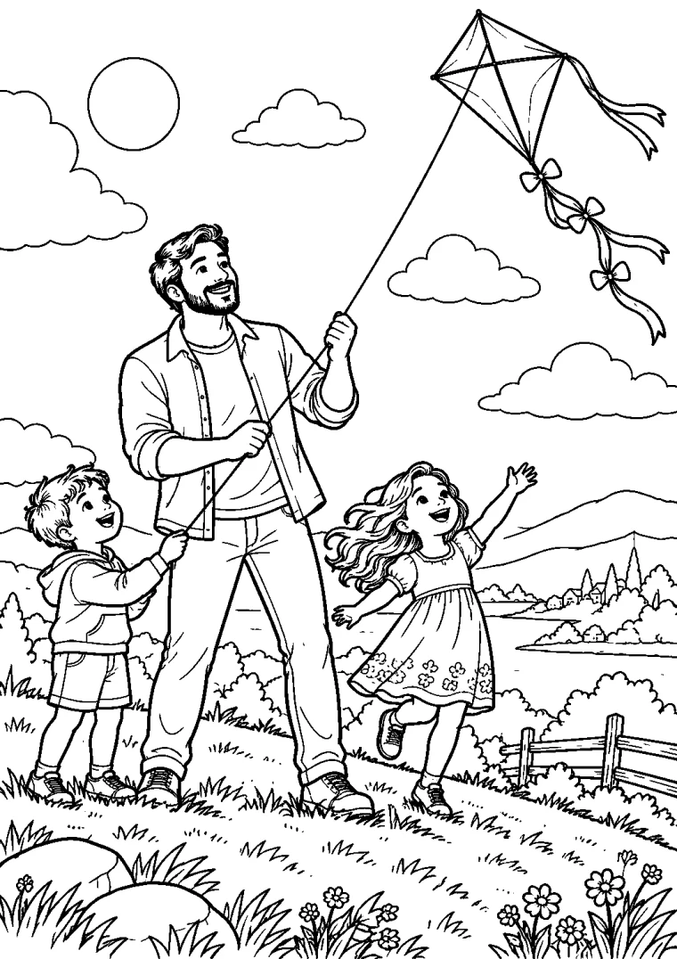 Drachensteigen mit Papa