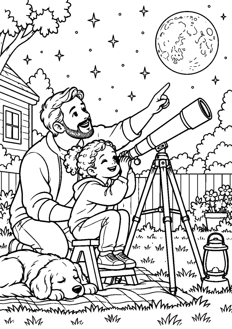 Mondbeobachtung mit Papa