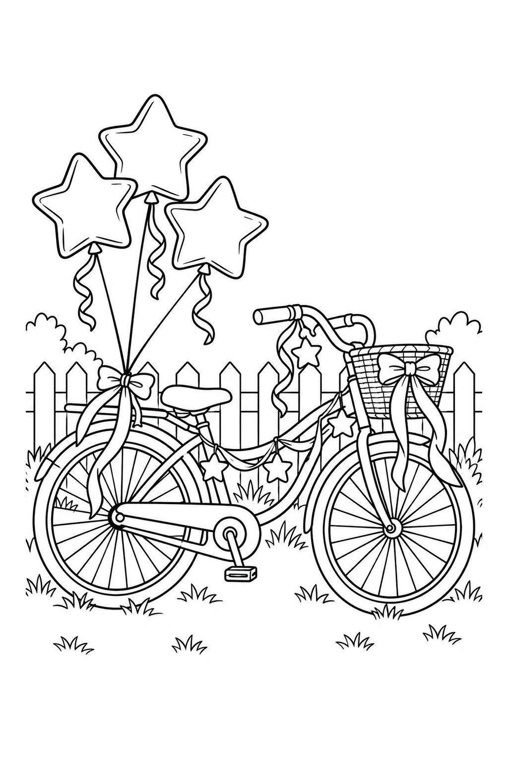 Fahrrad mit Sternballons