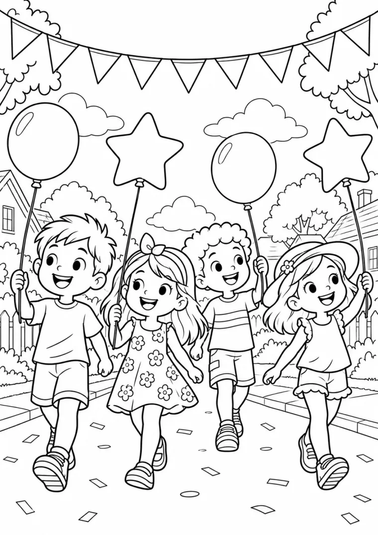 Parade mit Luftballons