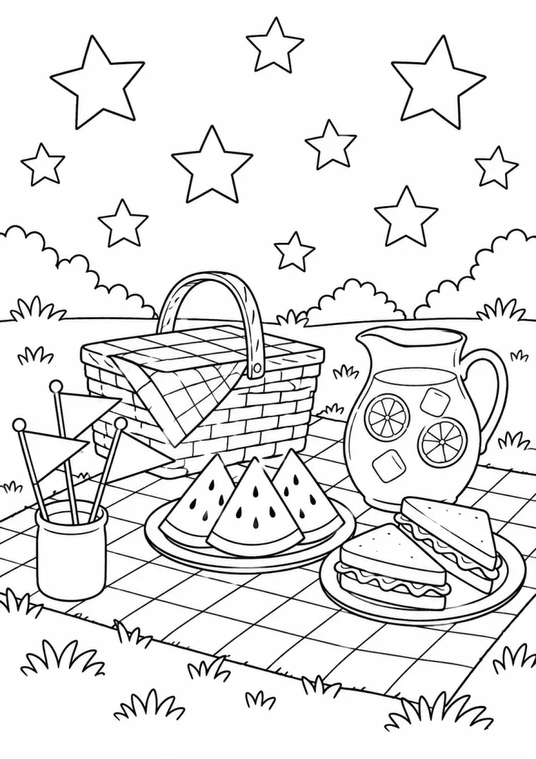 Picknick mit Fähnchen