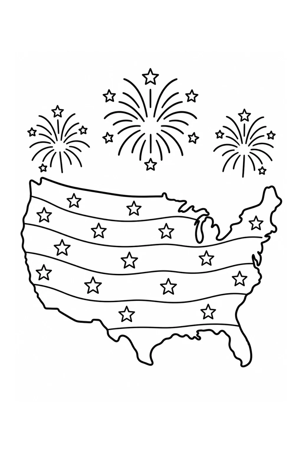 USA-Umriss mit Sternen