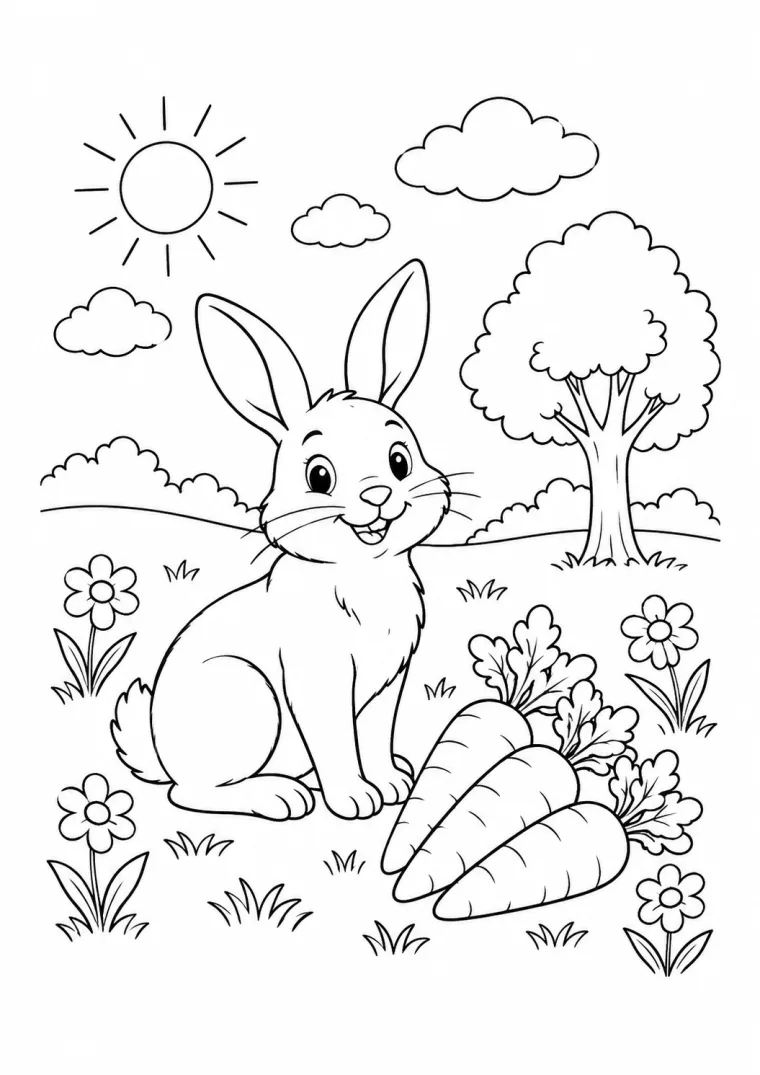 Hase mit Karotten