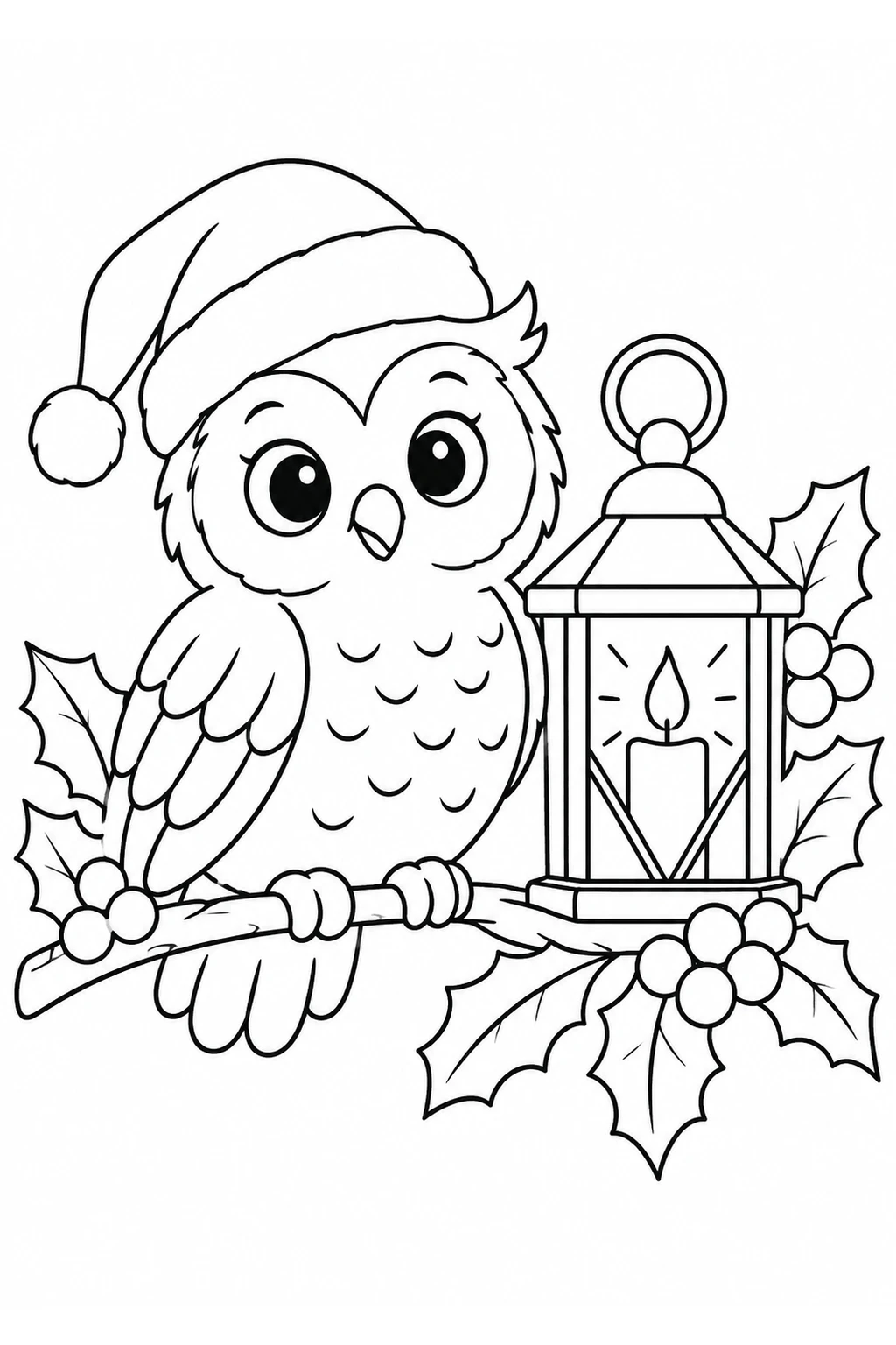Eule mit Adventslaterne