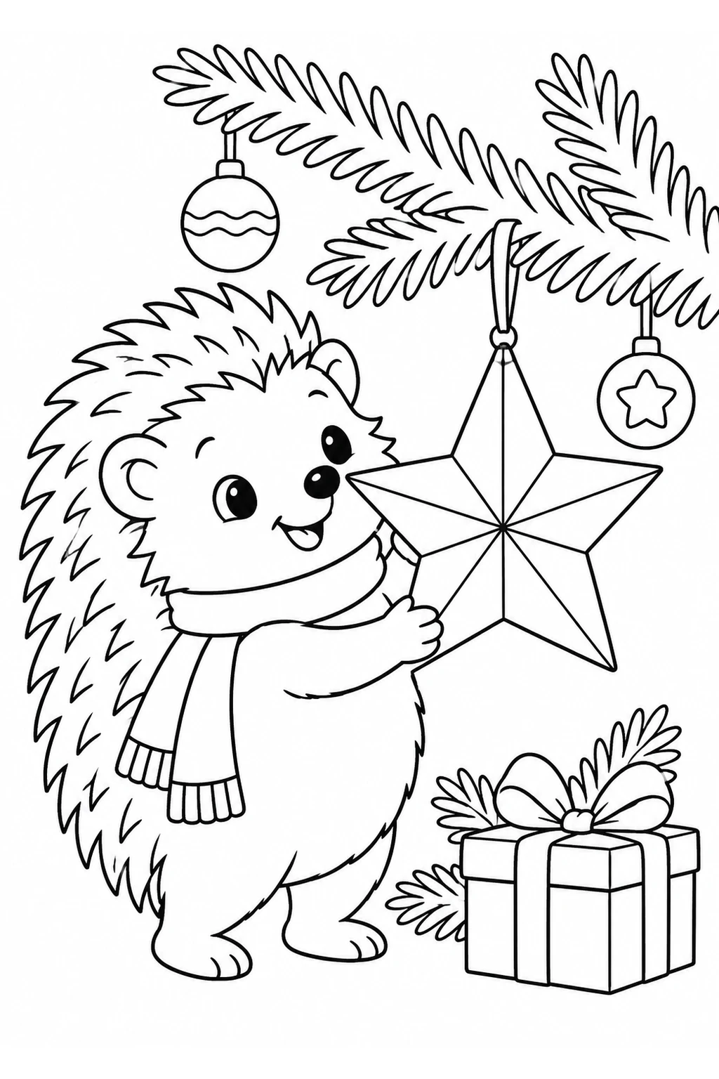 Igel trägt einen Weihnachtsstern