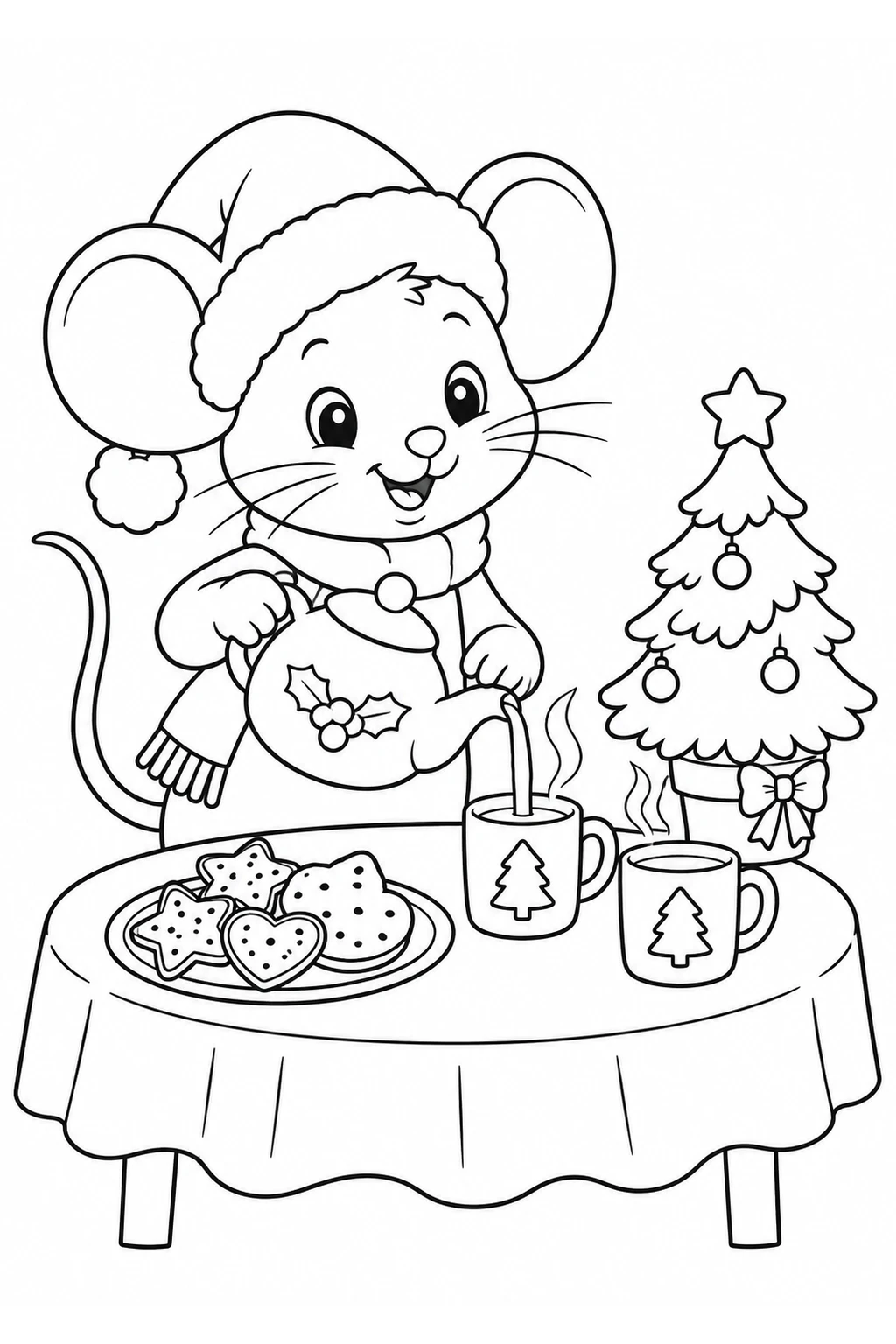 Maus im weihnachtlichen Teeladen