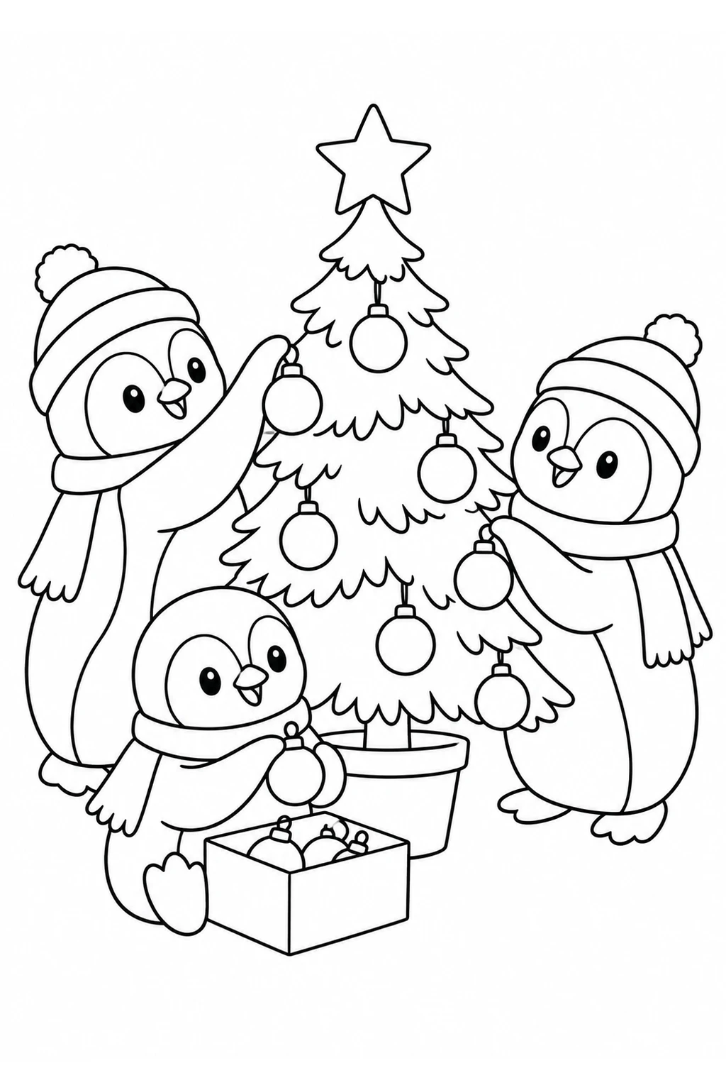 Pinguine am Weihnachtsbaum
