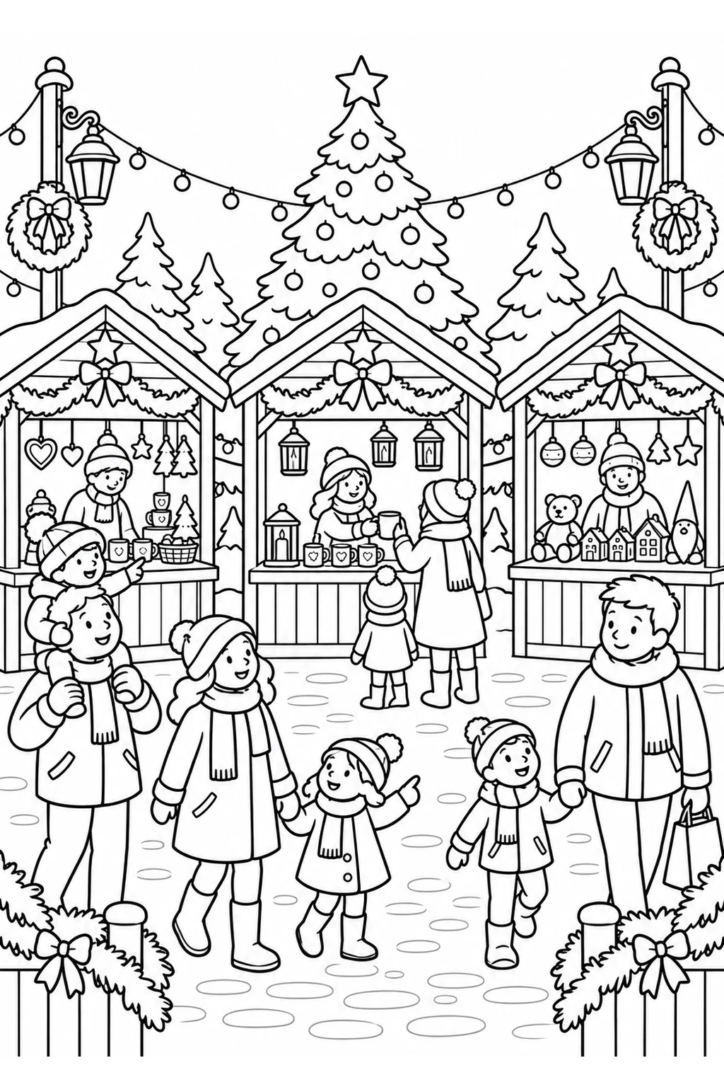 Weihnachtsmarkt mit Holzbuden