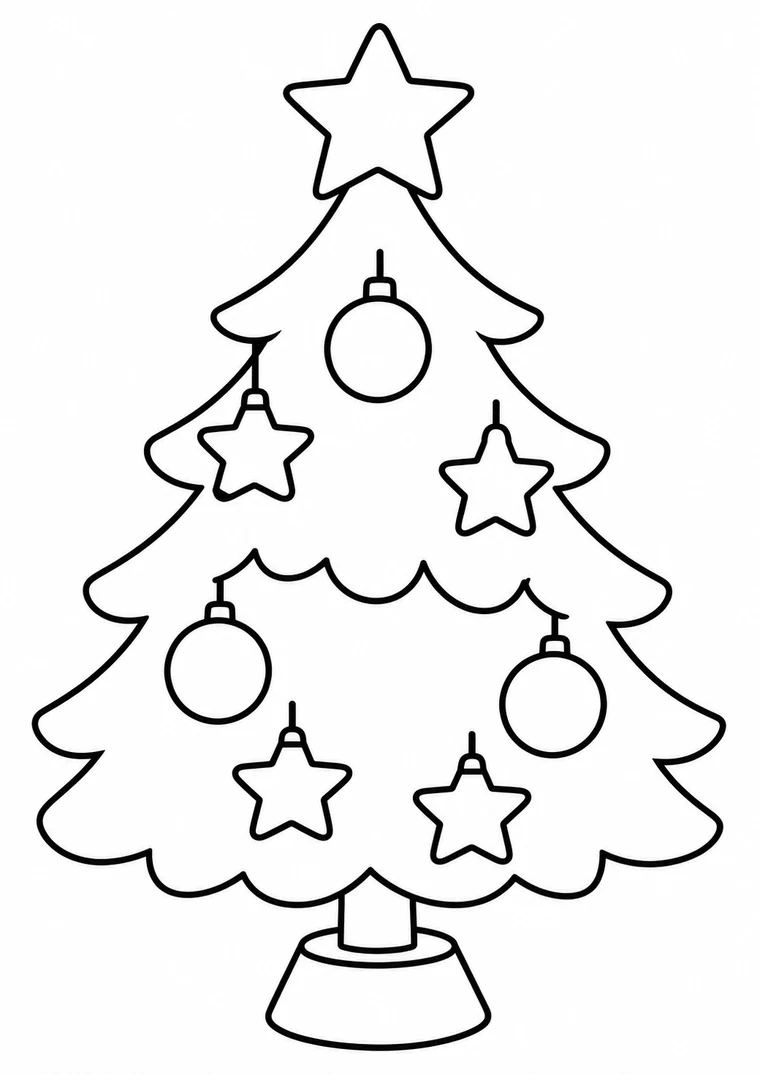 Einfacher Weihnachtsbaum mit Sternen