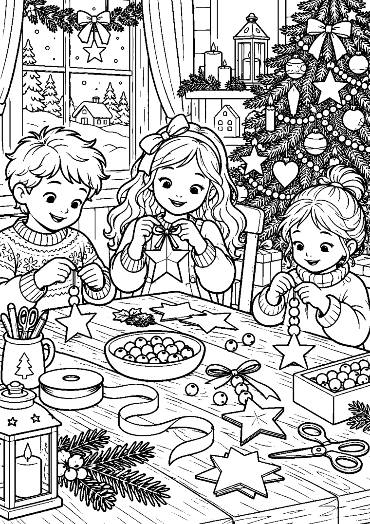 Kinder basteln Baumschmuck