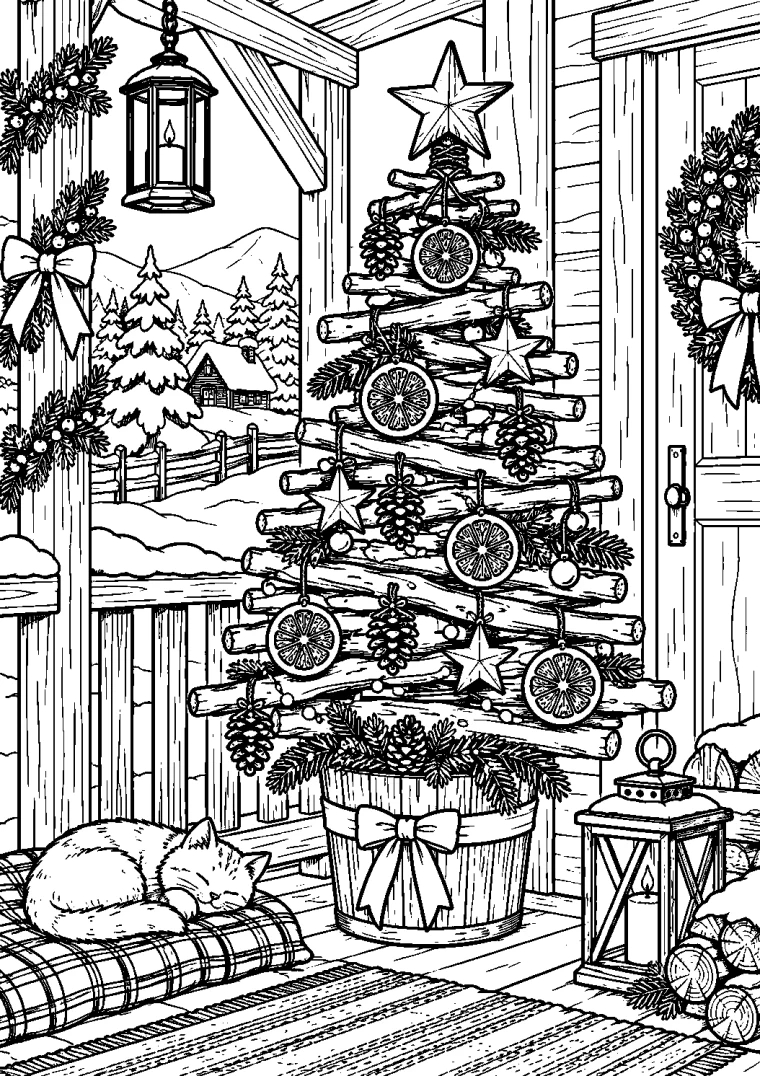 Weihnachtsbaum aus Naturzweigen