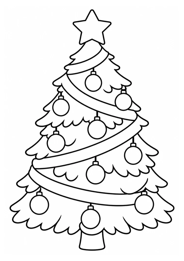 Weihnachtsbaum mit breitem Schleifenband