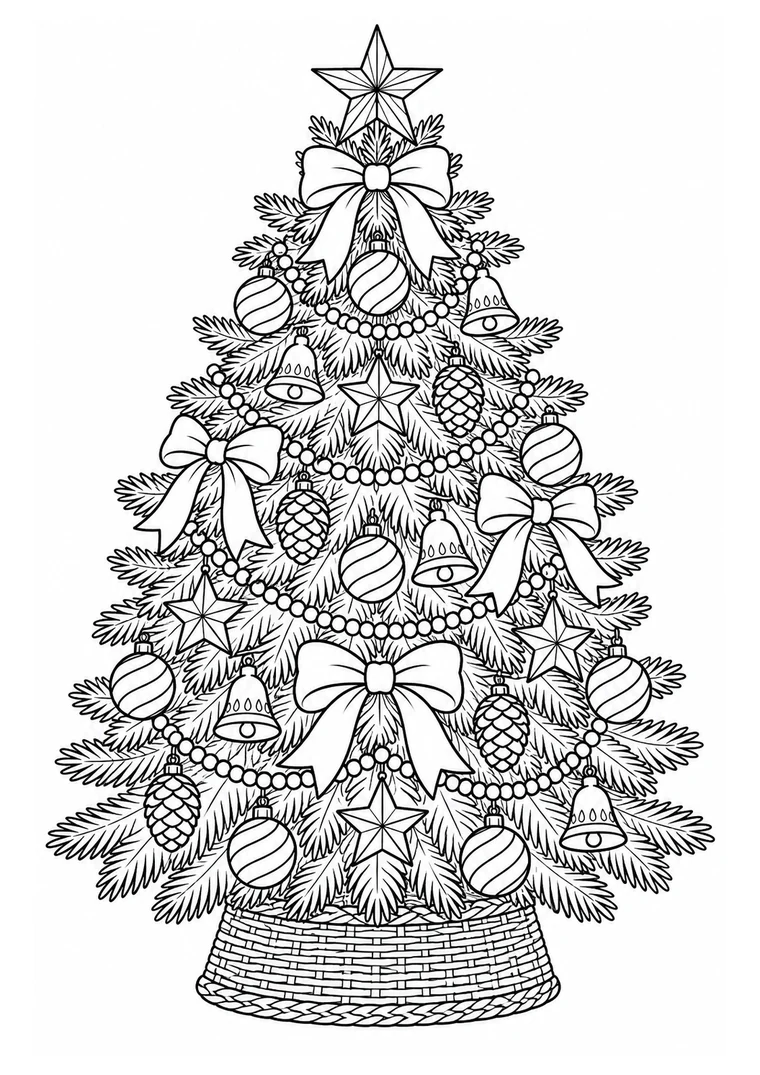 Weihnachtsbaum mit festlichen Ornamenten
