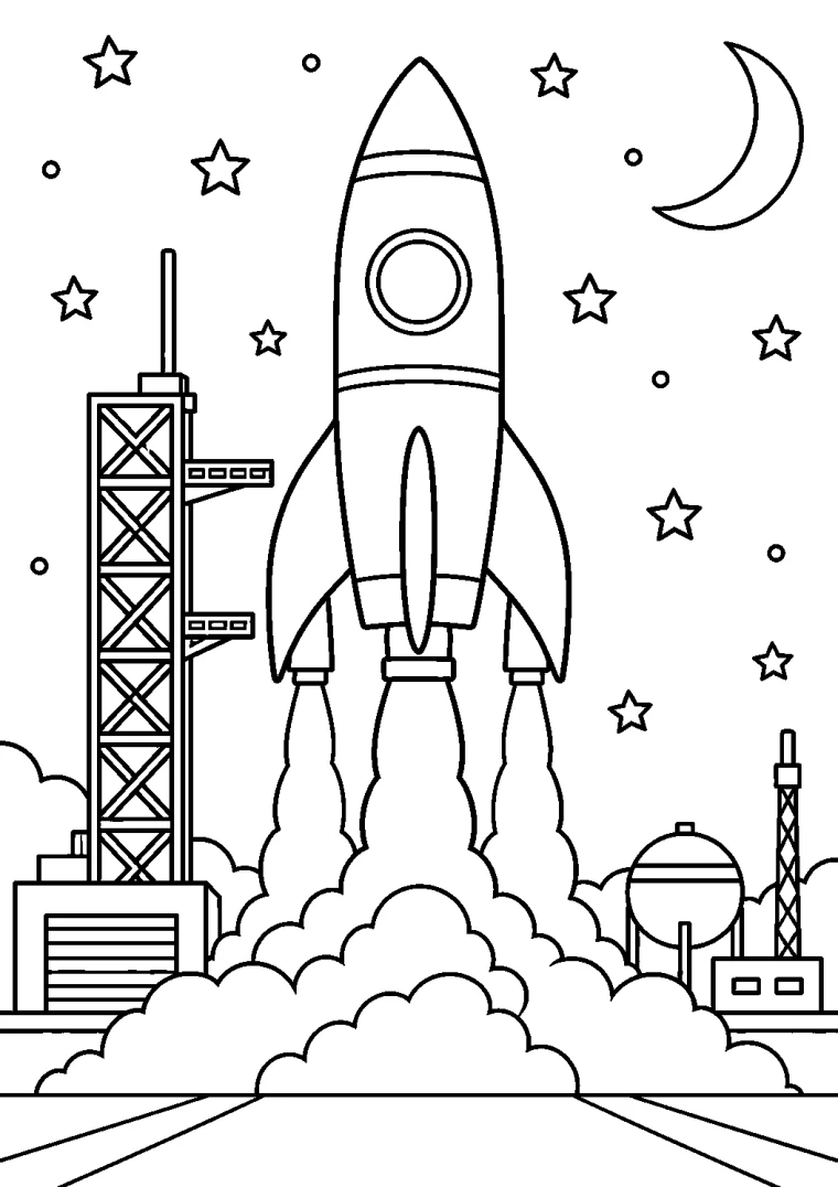 Raketenstart am Weltraumbahnhof
