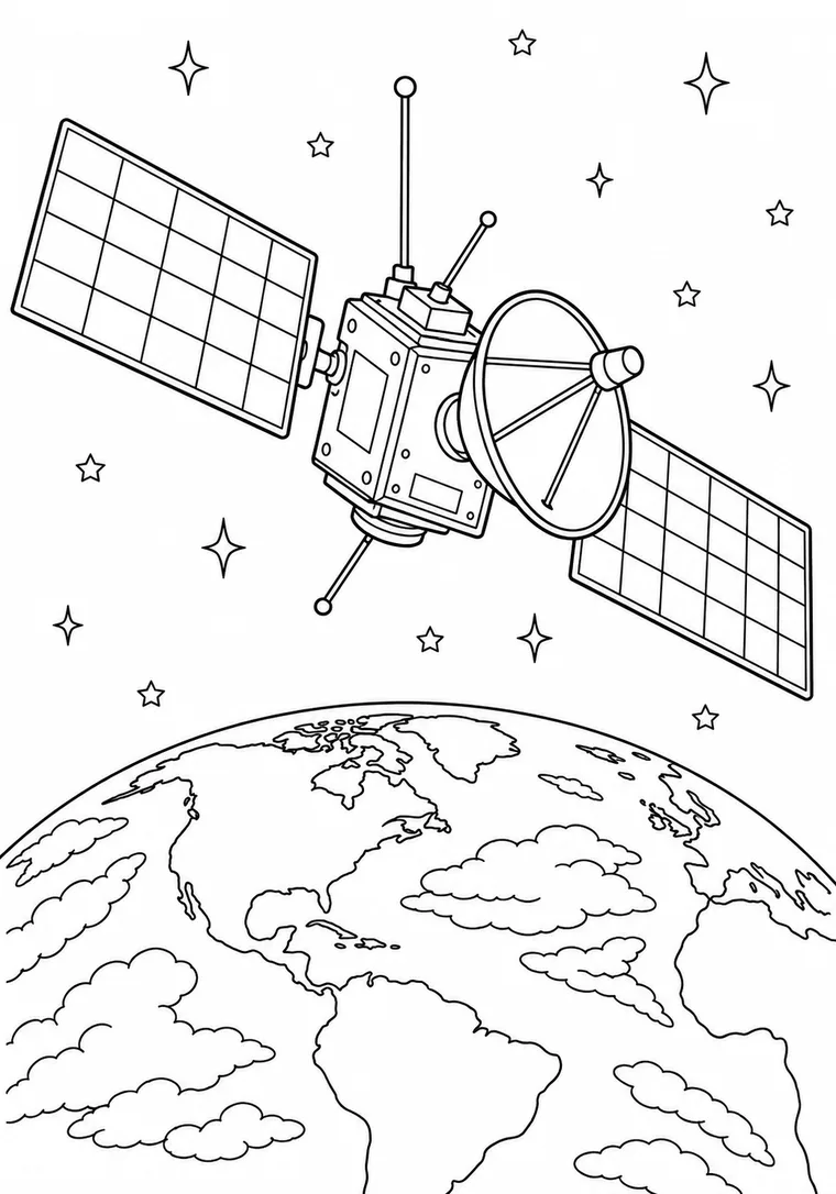 Satellit über der Erde
