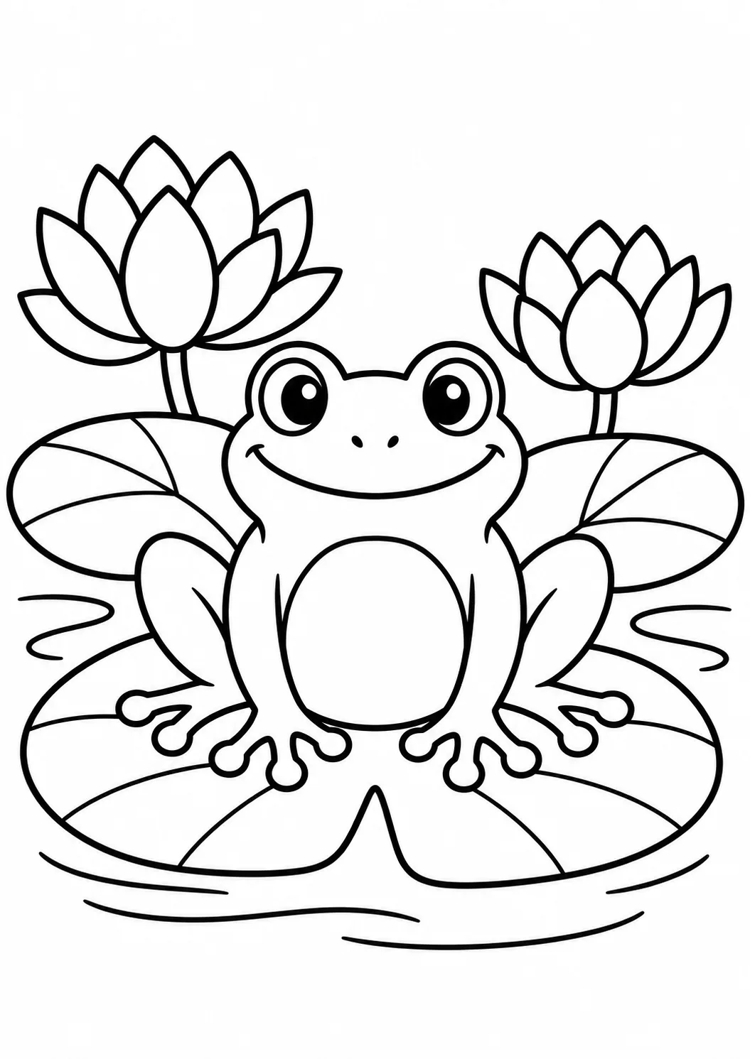 Frosch zwischen Seerosen