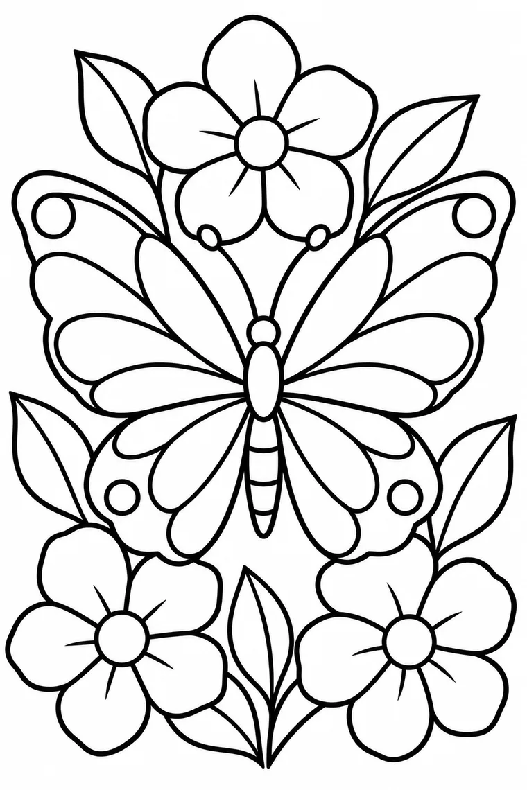 Schmetterling mit Blumen