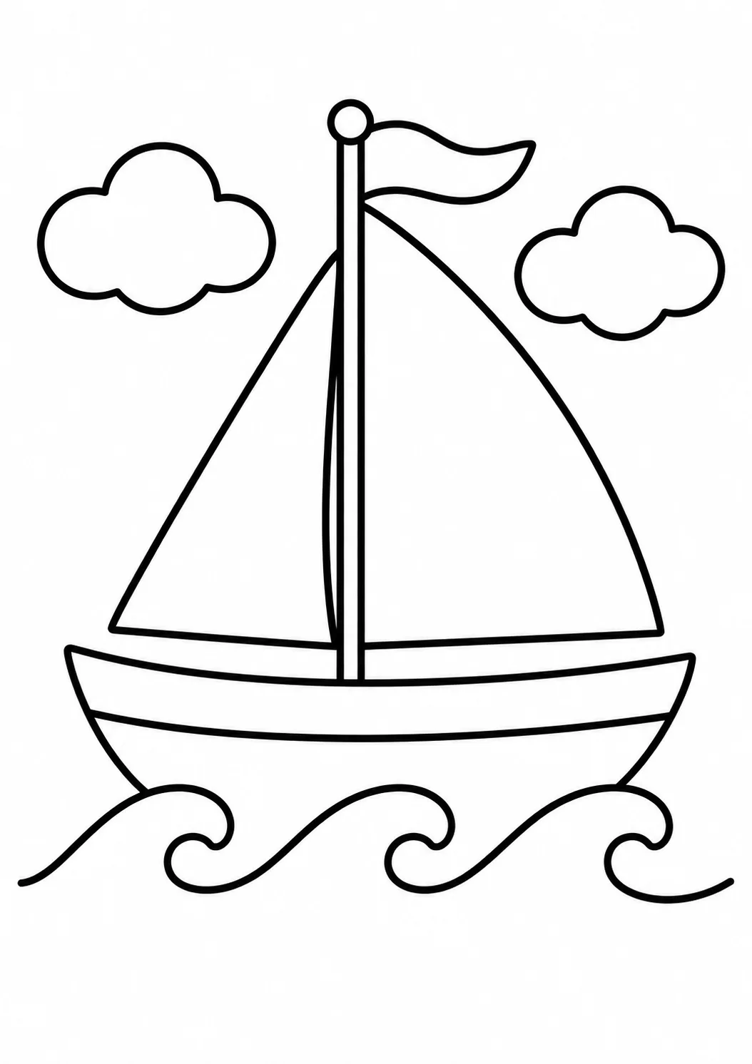 Segelboot mit Wellen