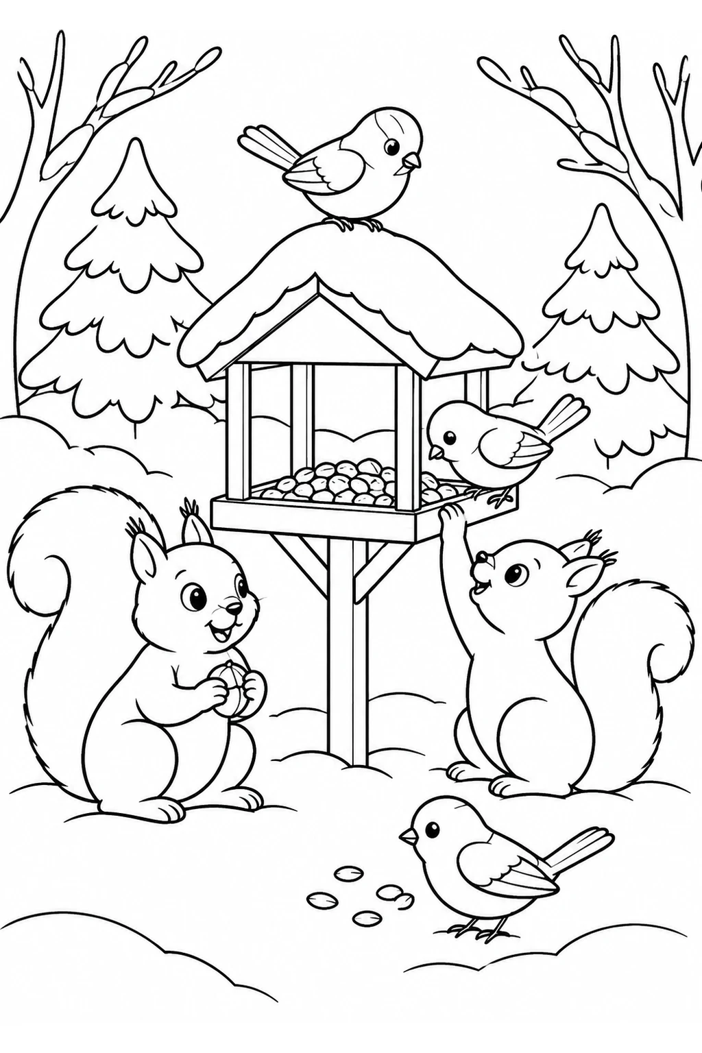 Eichhörnchen am Futterhaus