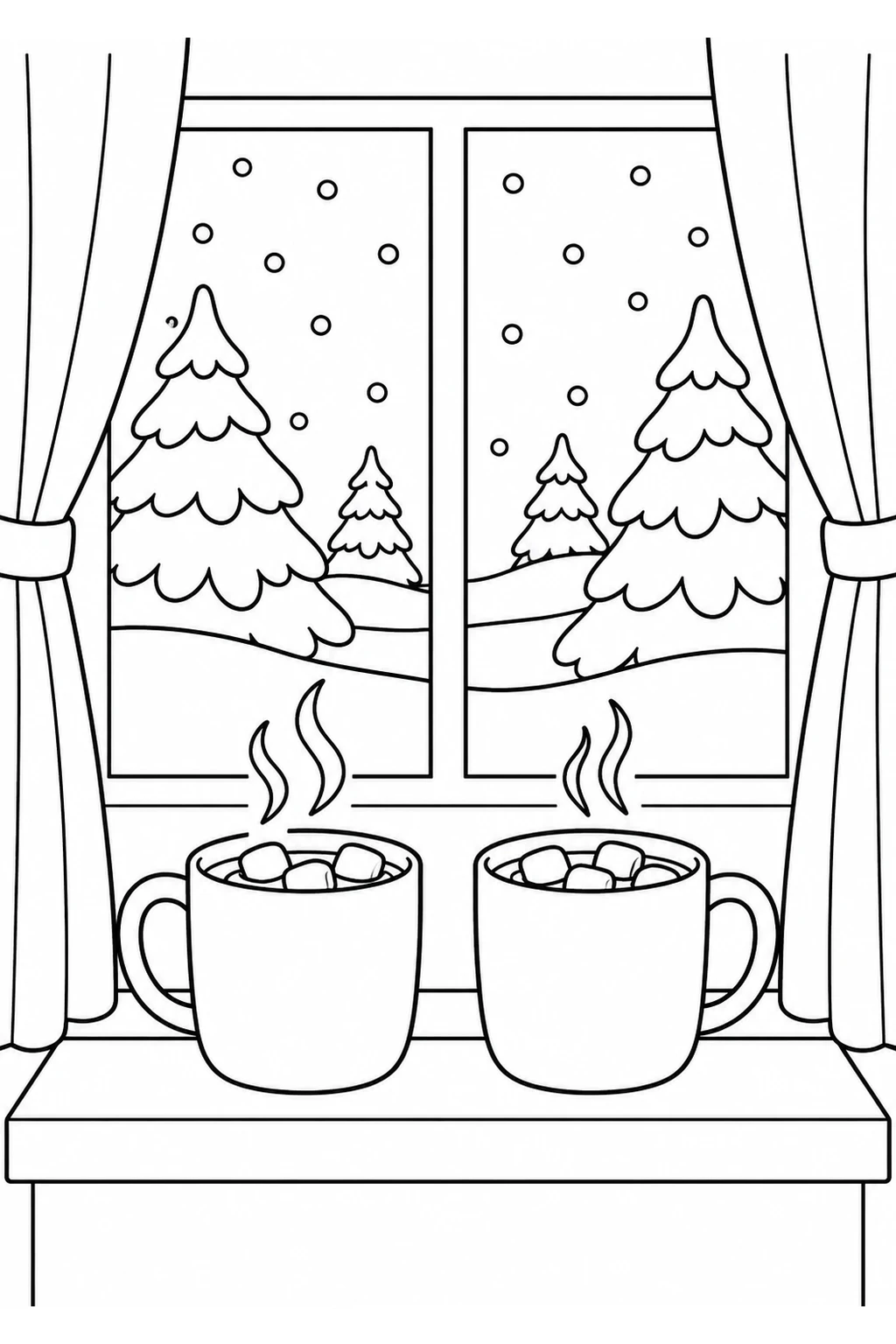 Heiße Schokolade am Fenster