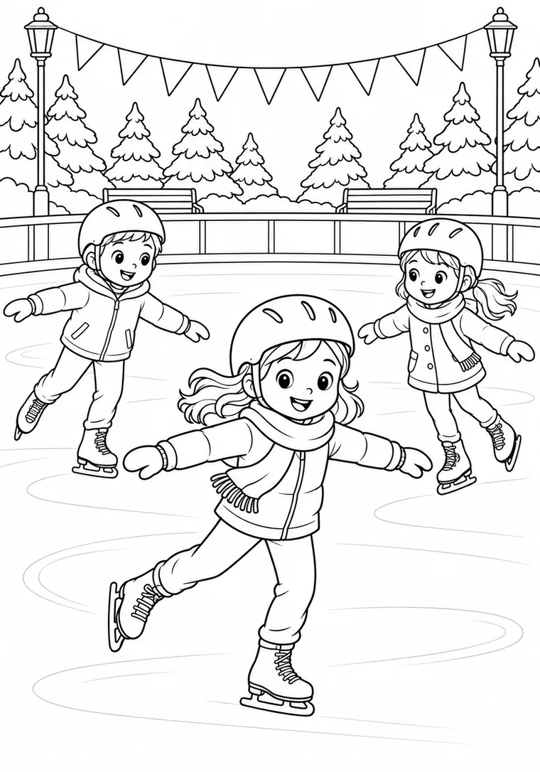 Kinder auf der Eisbahn
