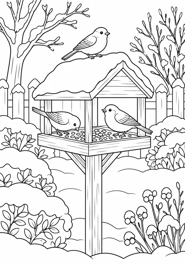 Vögel am Futterhaus