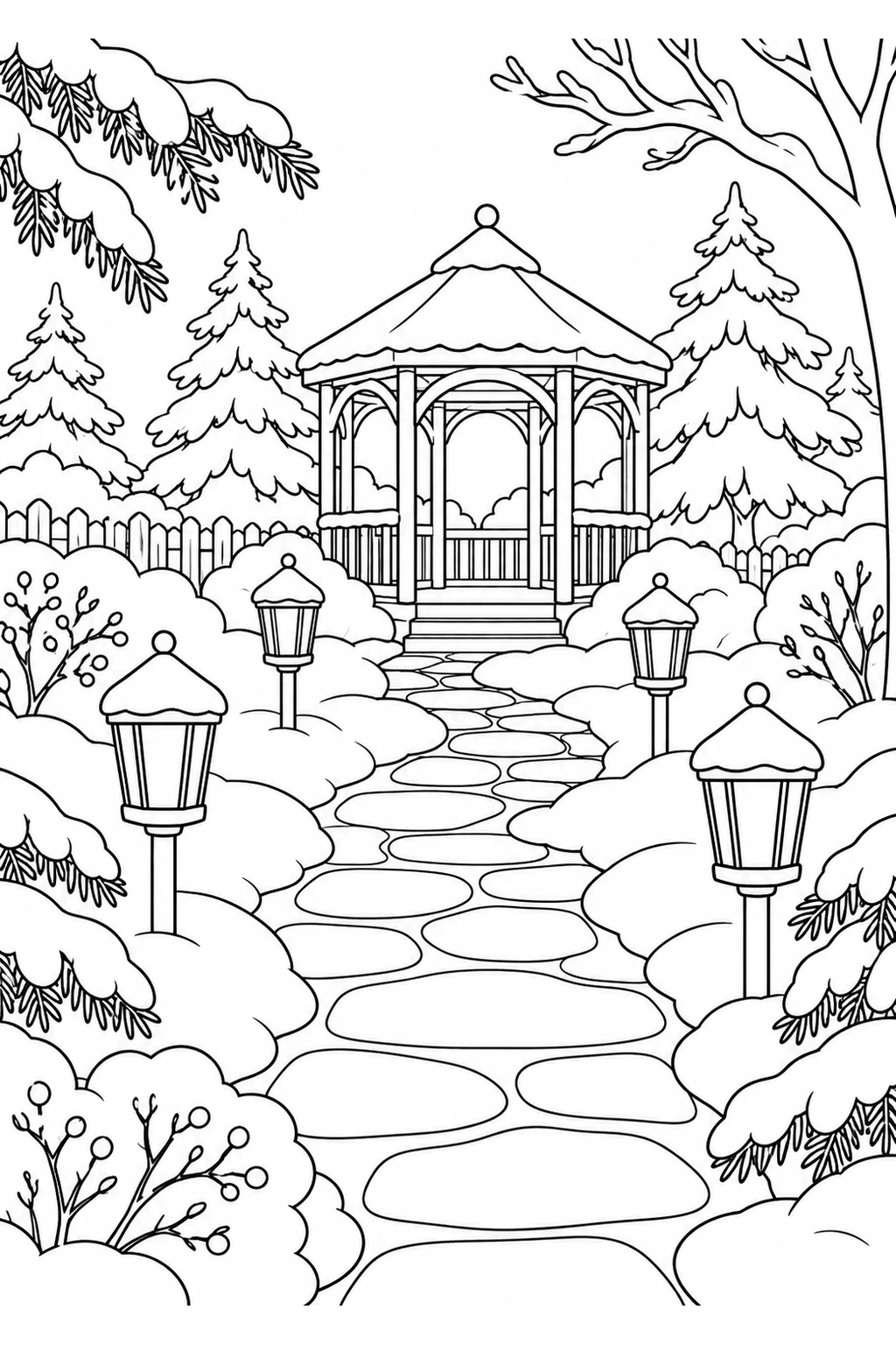 Wintergarten mit Laternen