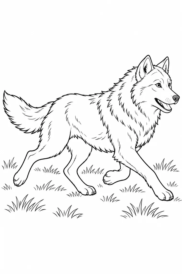Laufender Wolf