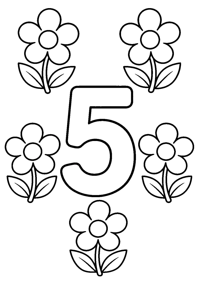 Fünf und fünf Blumen