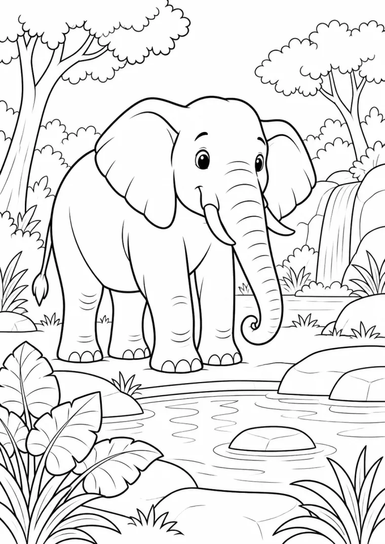 Elefant am Wasser