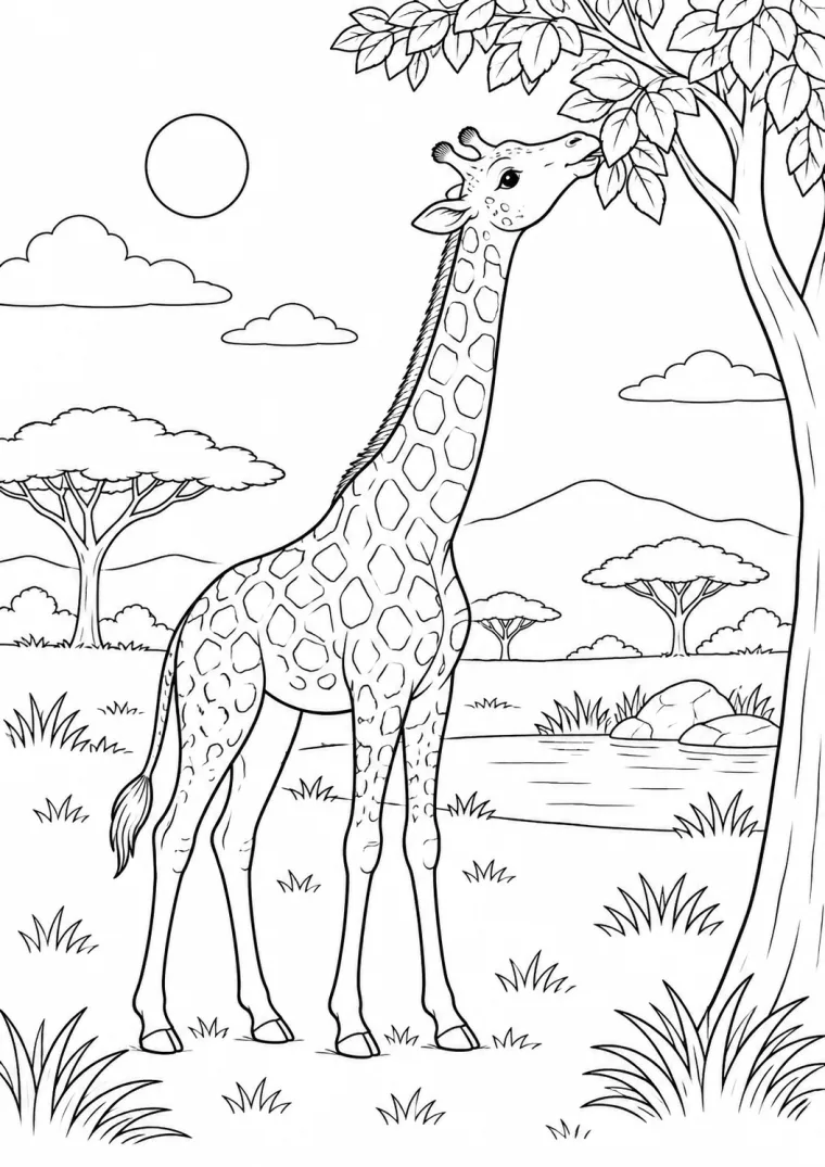 Giraffe am Baum