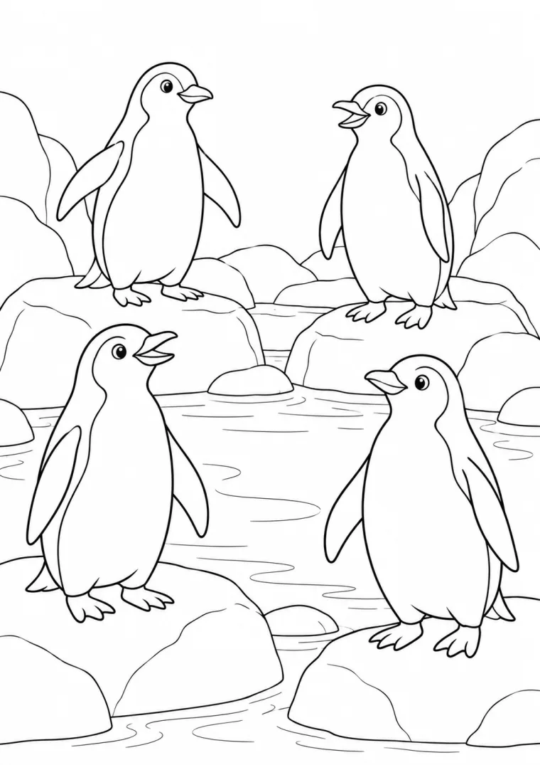 Pinguine am Becken