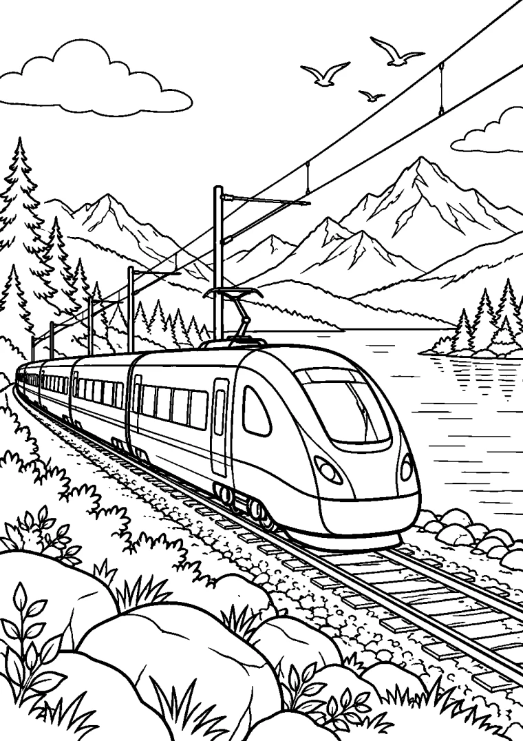 Elektrozug am Bergsee