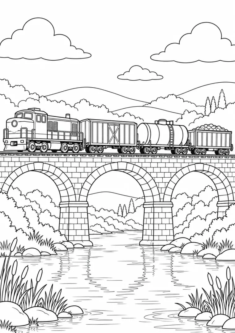 Güterzug auf der Steinbrücke