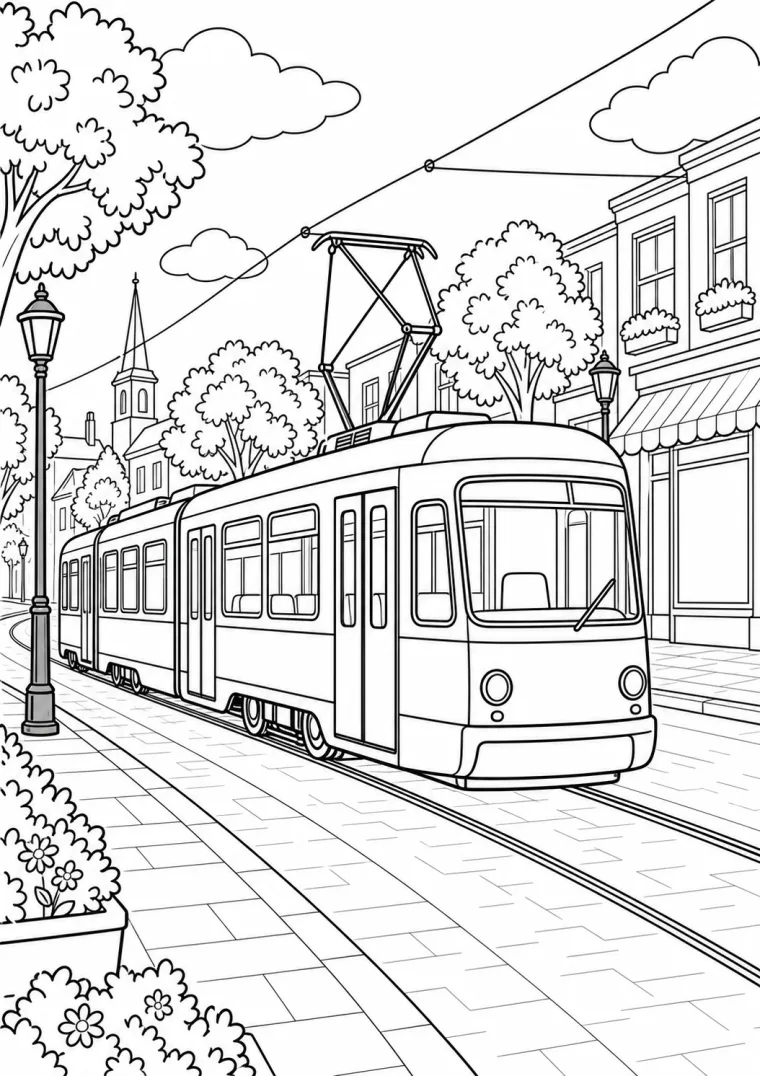 Straßenbahn in der Stadt