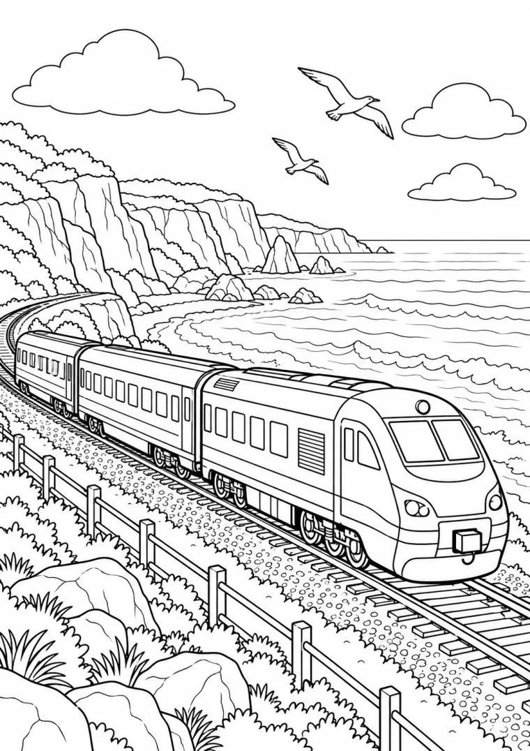Zug an der Küste