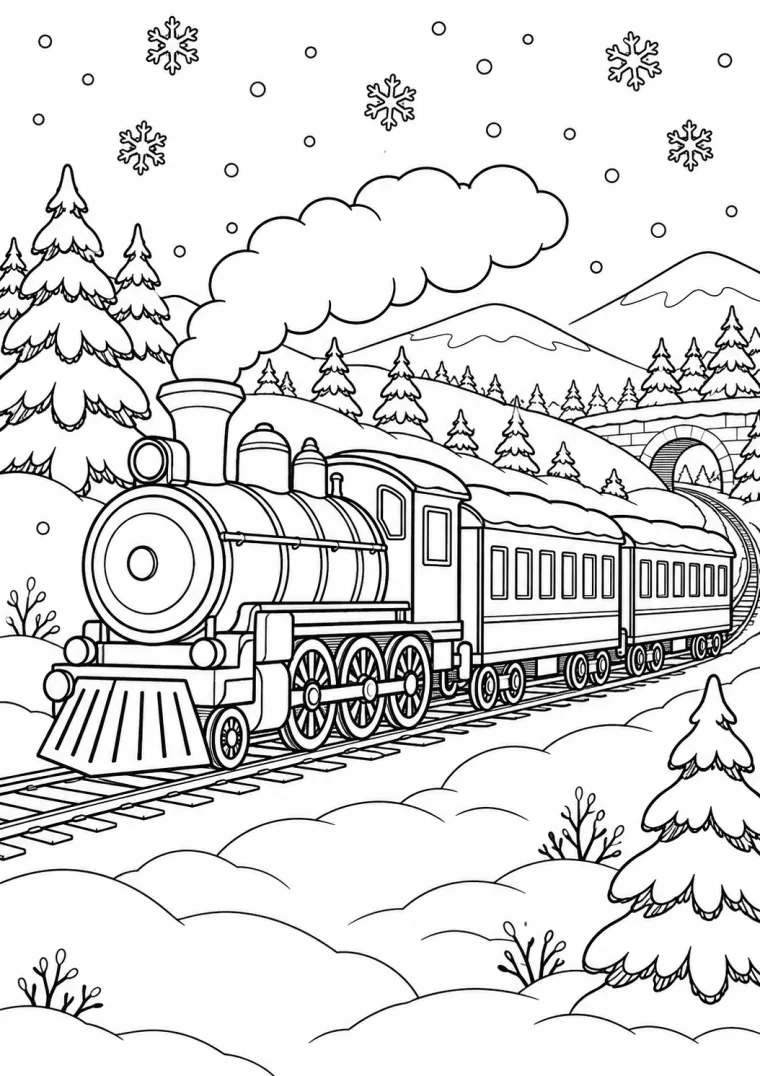Zug im Schnee